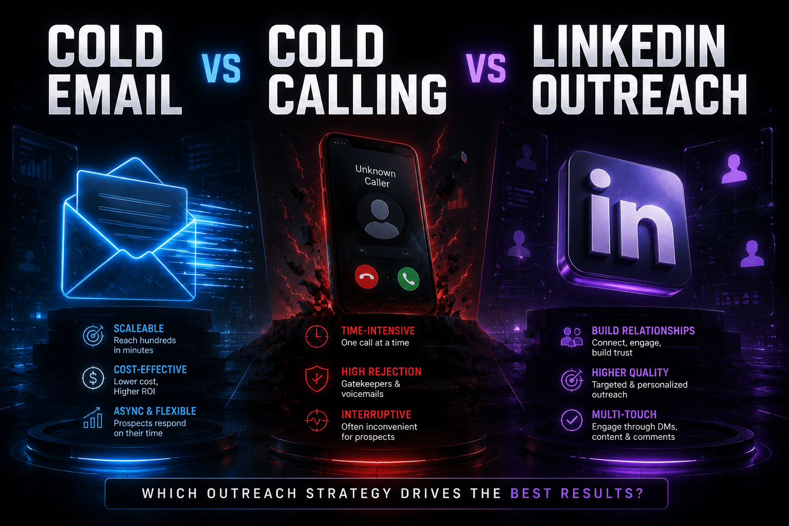 Cold Email vs Cold Calling vs LinkedIn Outreach